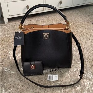 BNWT Kate Spade Large top handle satchel with matching Wallet.
